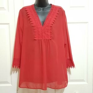 DONNA MOORE - V NECK SHEER TUNIC COVER-UP